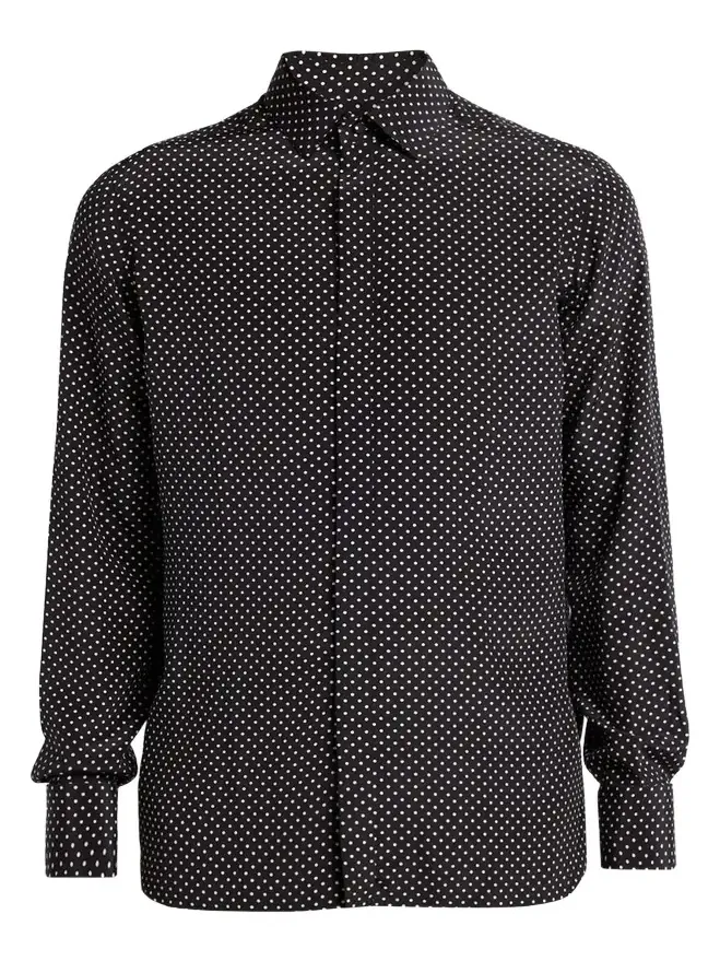 Men's Lyocell Polka Dot French Cuff Sport Shirt Men's Lyocell Polka Dot French Cuff Sport Shirt