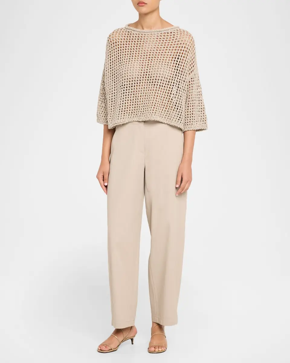 Lafayette 148 New York Oversized Open-Stitch Crop Sweater | Thumbnail 2 Lafayette 148 New York Oversized Open-Stitch Crop Sweater | Thumbnail 2