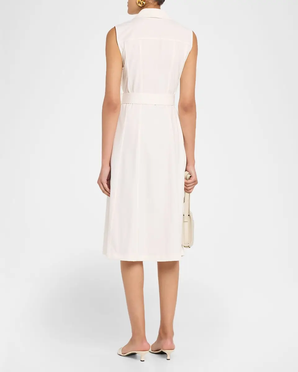 Lafayette 148 New York Belted Stretch Twill Midi Shirtdress | Thumbnail 4 Lafayette 148 New York Belted Stretch Twill Midi Shirtdress | Thumbnail 4