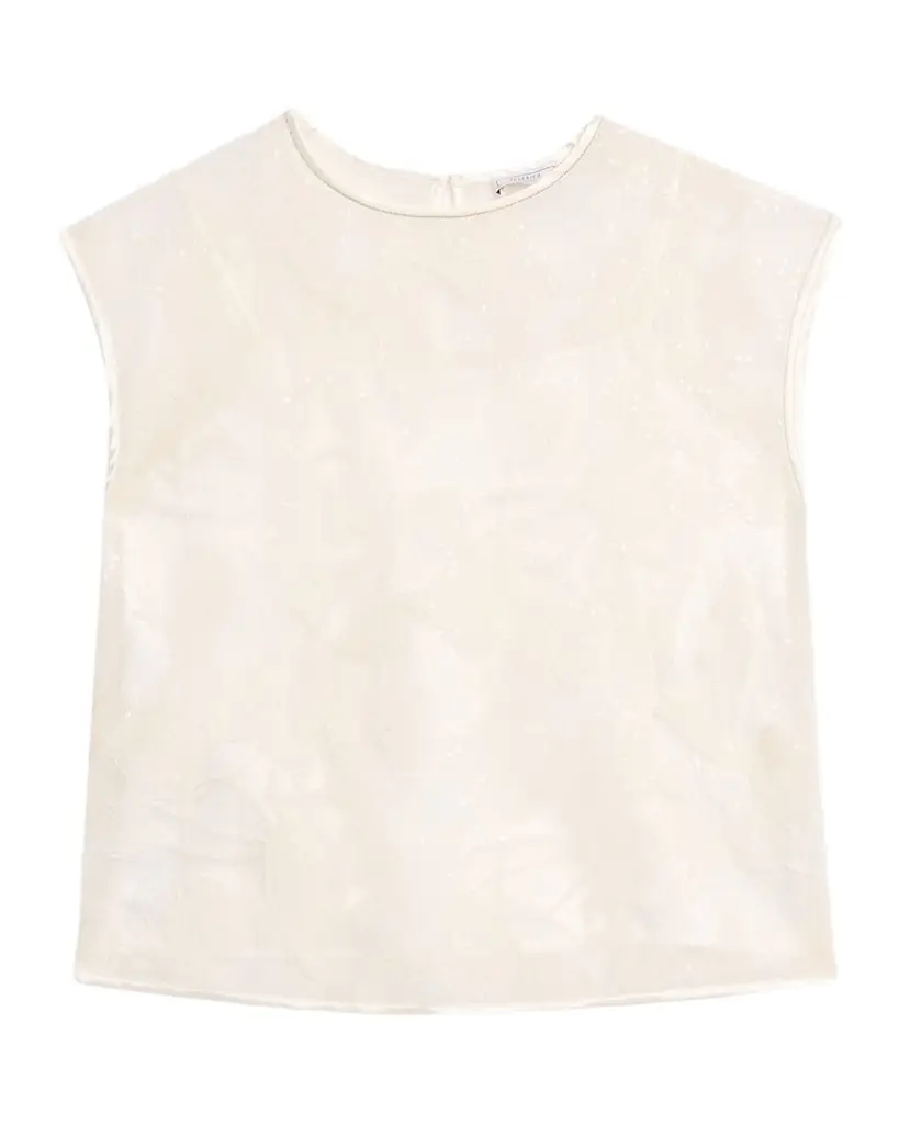 Peserico Sequined Sheer Floral Mesh Cotton Top | Image 1 Peserico Sequined Sheer Floral Mesh Cotton Top | Image 1