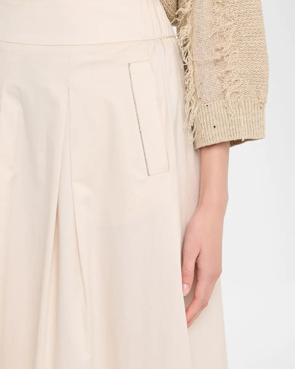 Peserico Pleated Stretch Cotton Sateen Midi Skirt | Thumbnail 5 Peserico Pleated Stretch Cotton Sateen Midi Skirt | Thumbnail 5