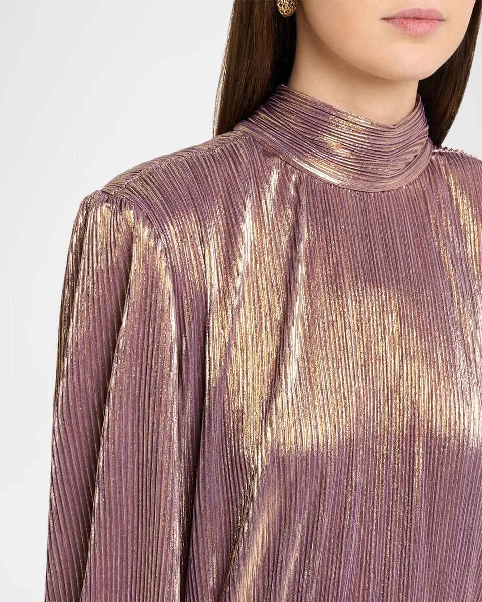 Retrofête Brienne Long-Sleeve Lamé Gown | Thumbnail 4 Retrofête Brienne Long-Sleeve Lamé Gown | Thumbnail 4