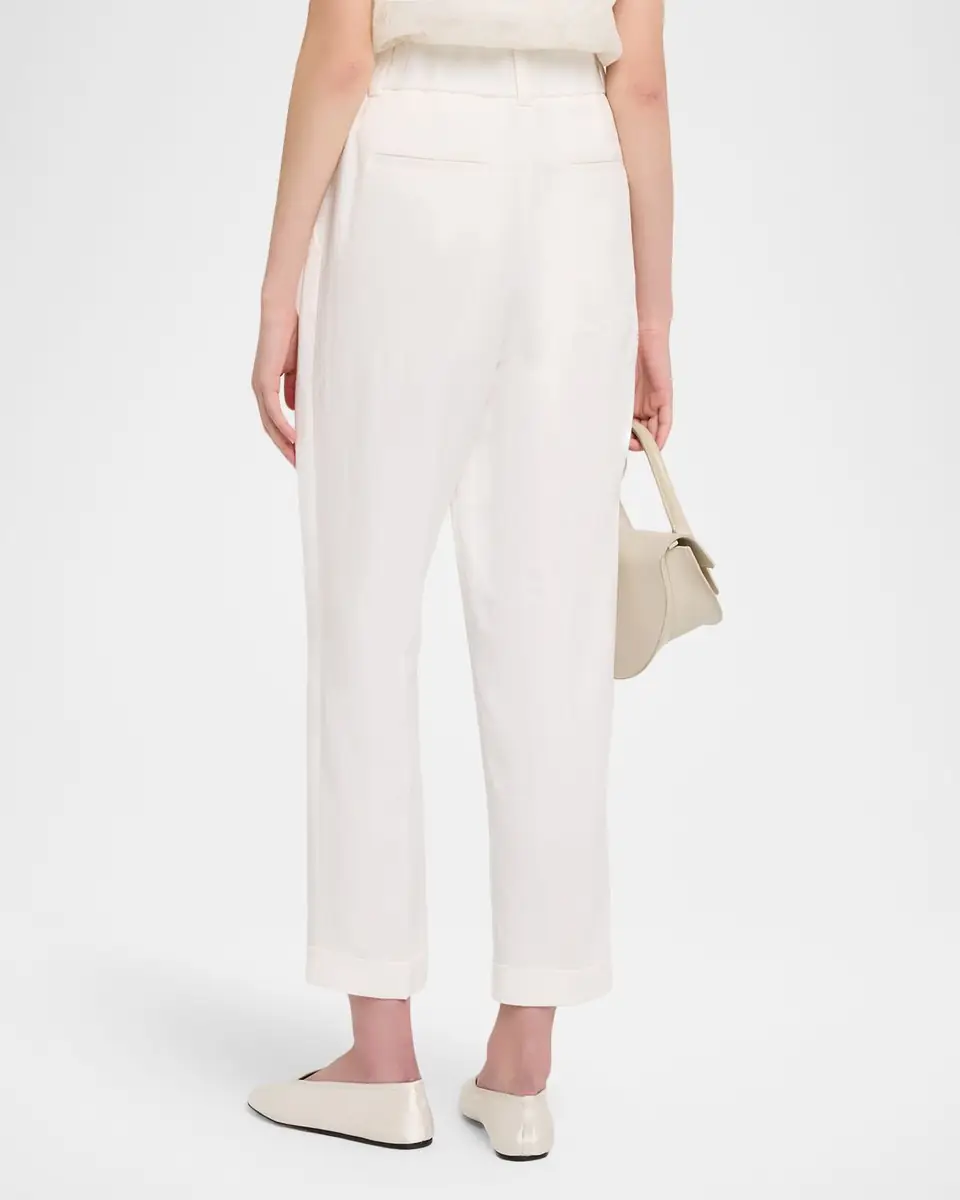 Peserico Linen-Blend Cropped Straight-Leg Pants | Thumbnail 3