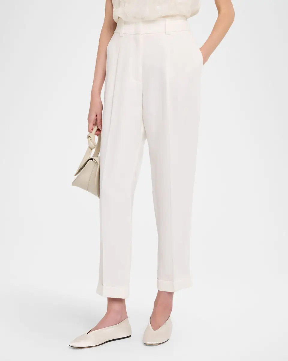 Peserico Linen-Blend Cropped Straight-Leg Pants | Thumbnail 4