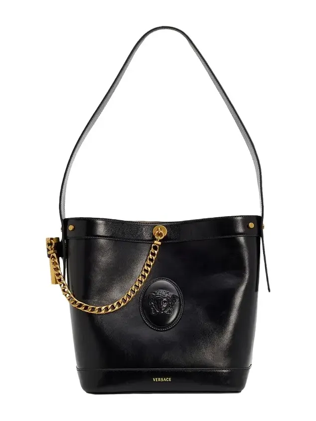 Medusa Leather Bucket Bag