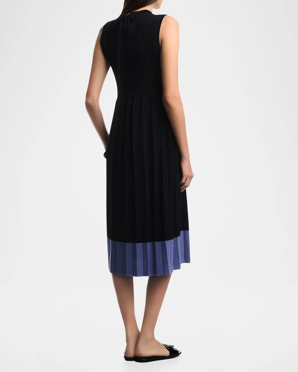 Emporio Armani Pleated Contrast-Hem Knit Midi Dress | Thumbnail 3 Emporio Armani Pleated Contrast-Hem Knit Midi Dress | Thumbnail 3