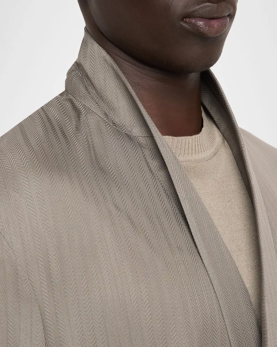 Giorgio Armani Men's Chevron Cupro Relaxed Shawl-Lapel Suit | Thumbnail 7 Giorgio Armani Men's Chevron Cupro Relaxed Shawl-Lapel Suit | Thumbnail 7