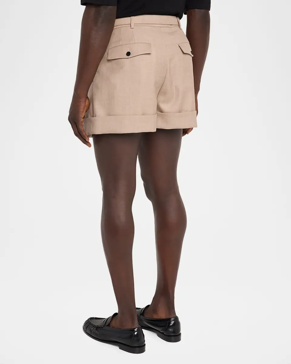 Saint Laurent Men's Wool and Cotton Tailored-Fit Belted Shorts | Thumbnail 3 Saint Laurent Men's Wool and Cotton Tailored-Fit Belted Shorts | Thumbnail 3