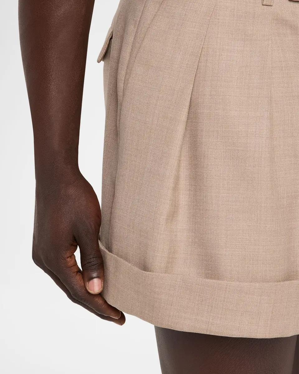 Saint Laurent Men's Wool and Cotton Tailored-Fit Belted Shorts | Thumbnail 5 Saint Laurent Men's Wool and Cotton Tailored-Fit Belted Shorts | Thumbnail 5