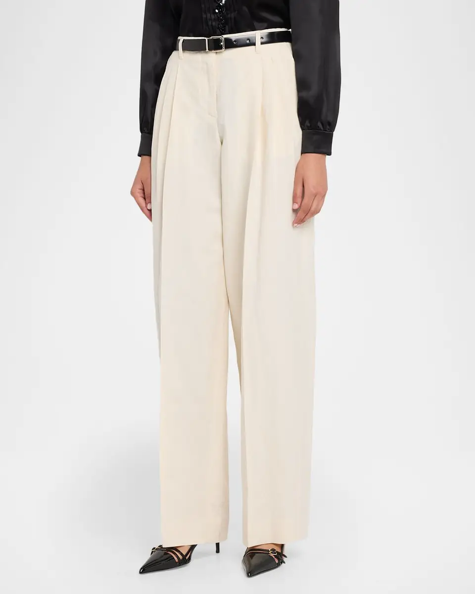 Dolce & Gabbana Rustic Cotton-Linen Canvas Straight-Leg Pants | Thumbnail 3
