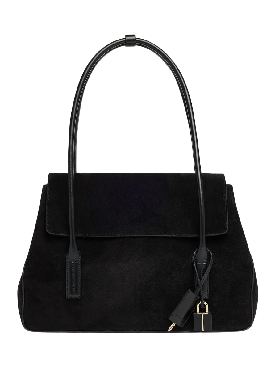 Eclipse Medium Suede & Leather Shoulder Bag Eclipse Medium Suede & Leather Shoulder Bag