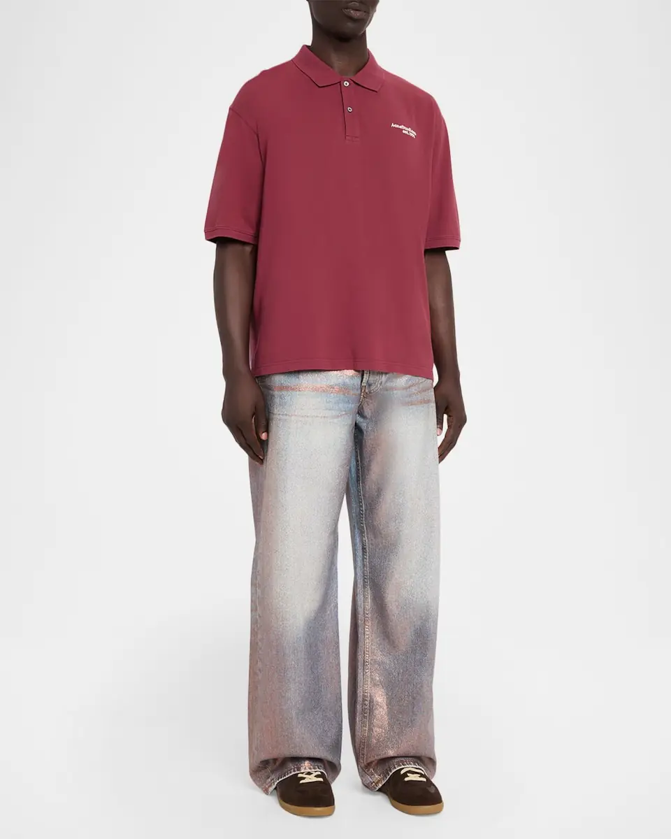 Acne Studios Men's Egnes Cotton Logo Polo Shirt | Thumbnail 2 Acne Studios Men's Egnes Cotton Logo Polo Shirt | Thumbnail 2