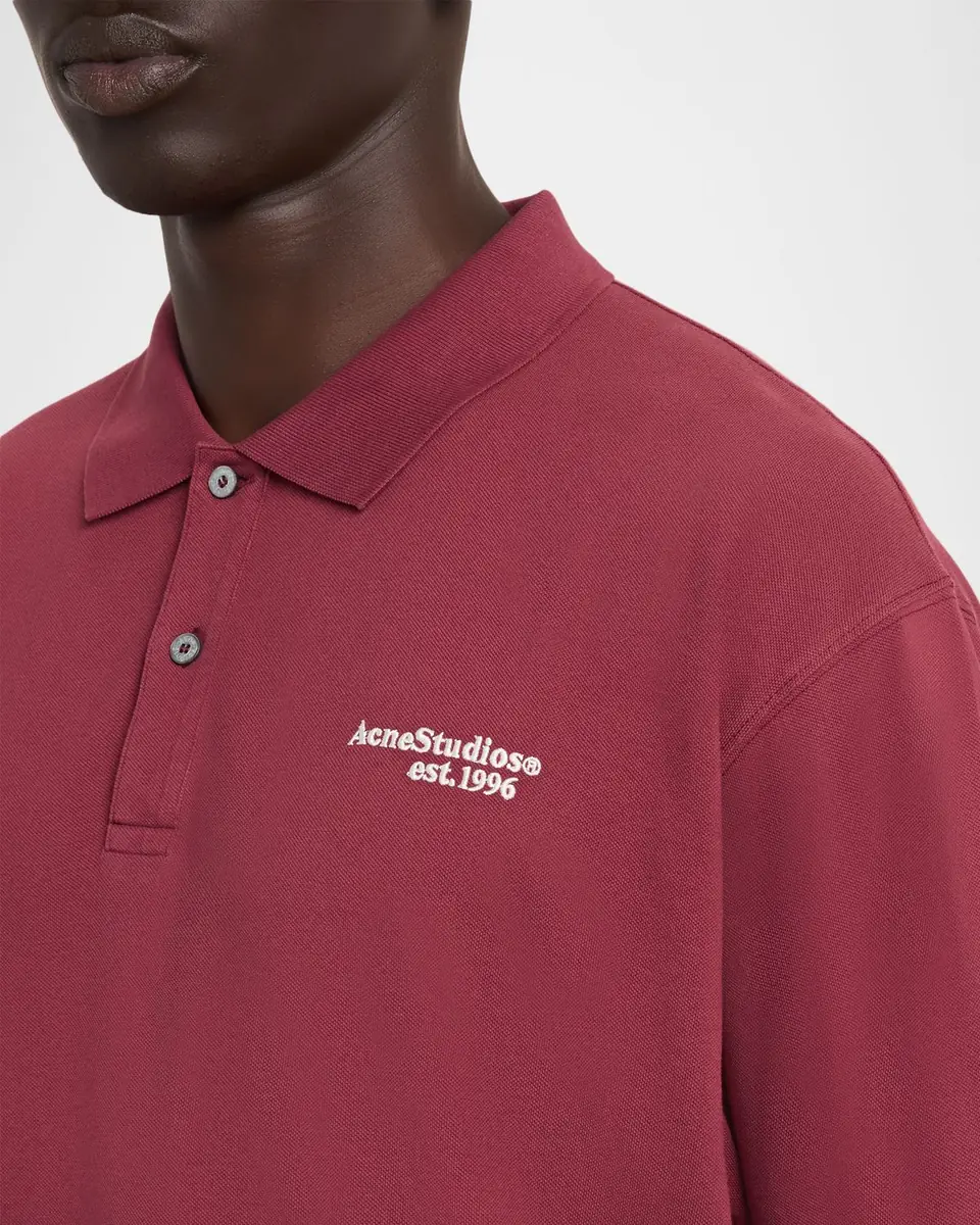 Acne Studios Men's Egnes Cotton Logo Polo Shirt | Thumbnail 5 Acne Studios Men's Egnes Cotton Logo Polo Shirt | Thumbnail 5