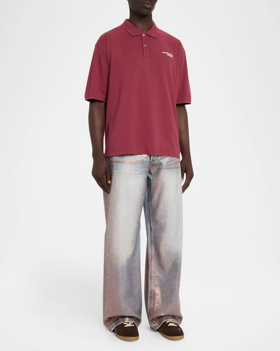 Acne Studios Men's Glitterized Denim Straight-Leg Jeans | Thumbnail 2