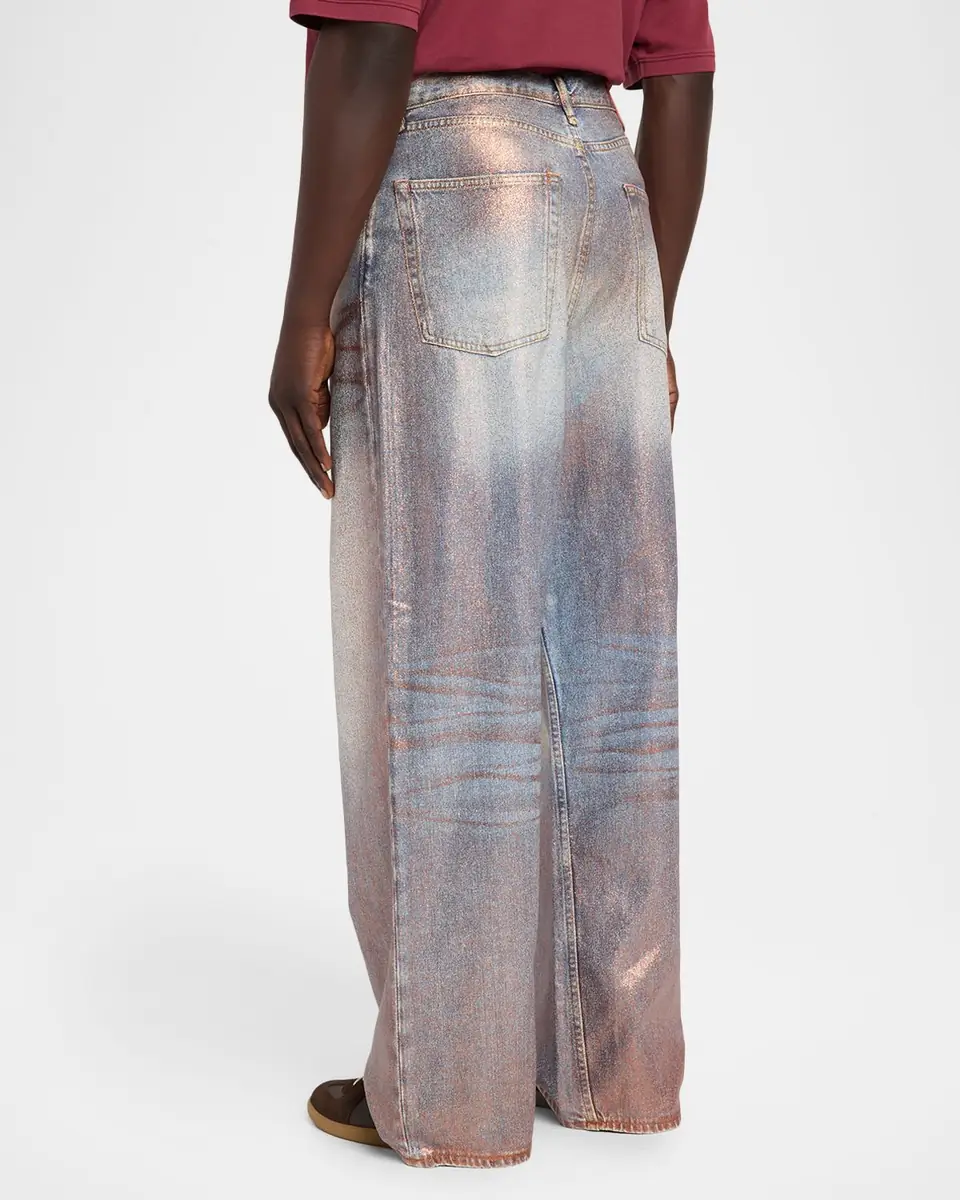 Acne Studios Men's Glitterized Denim Straight-Leg Jeans | Thumbnail 3