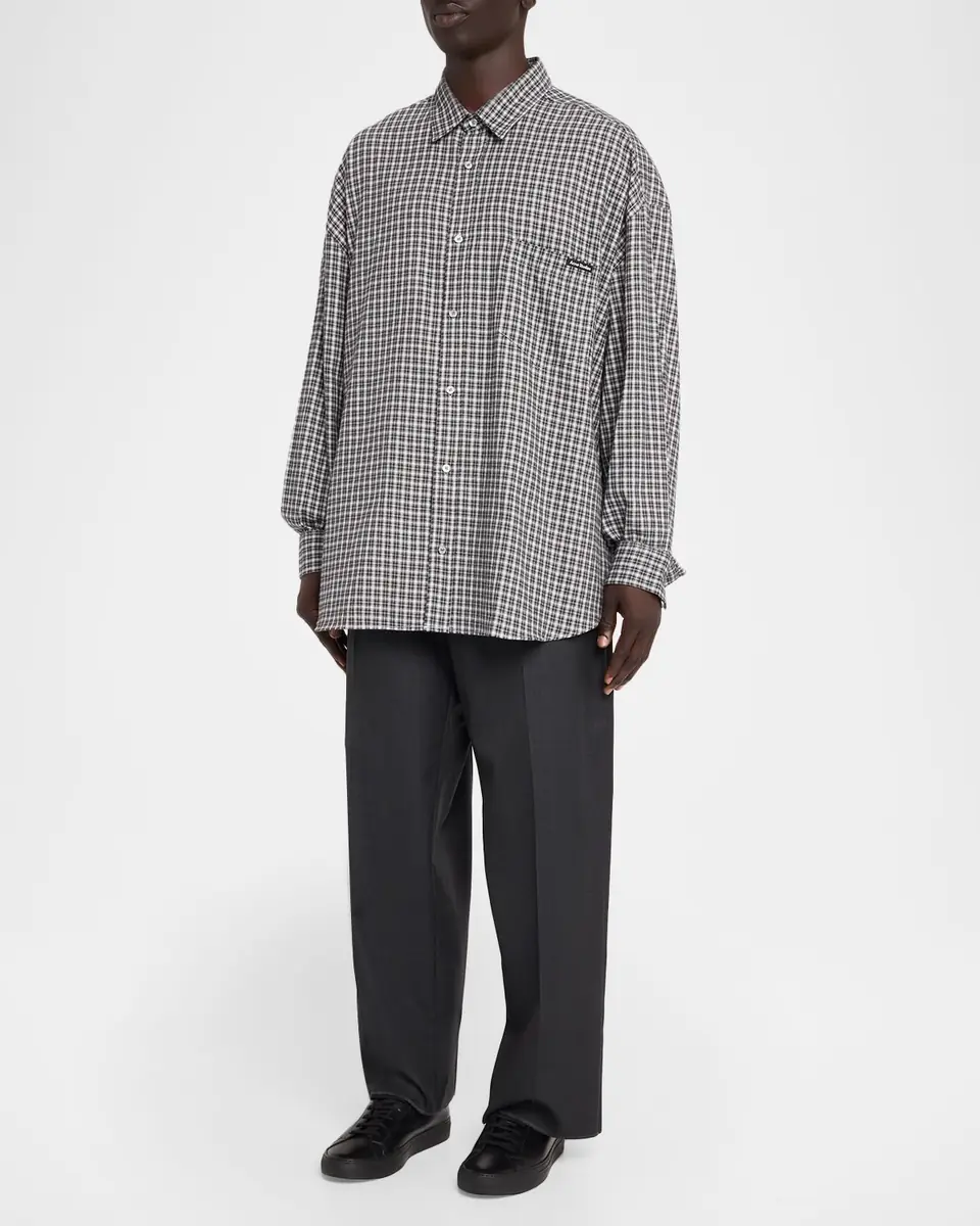 Acne Studios Men's Soffia Check Flannel Button-Down Shirt | Thumbnail 2 Acne Studios Men's Soffia Check Flannel Button-Down Shirt | Thumbnail 2