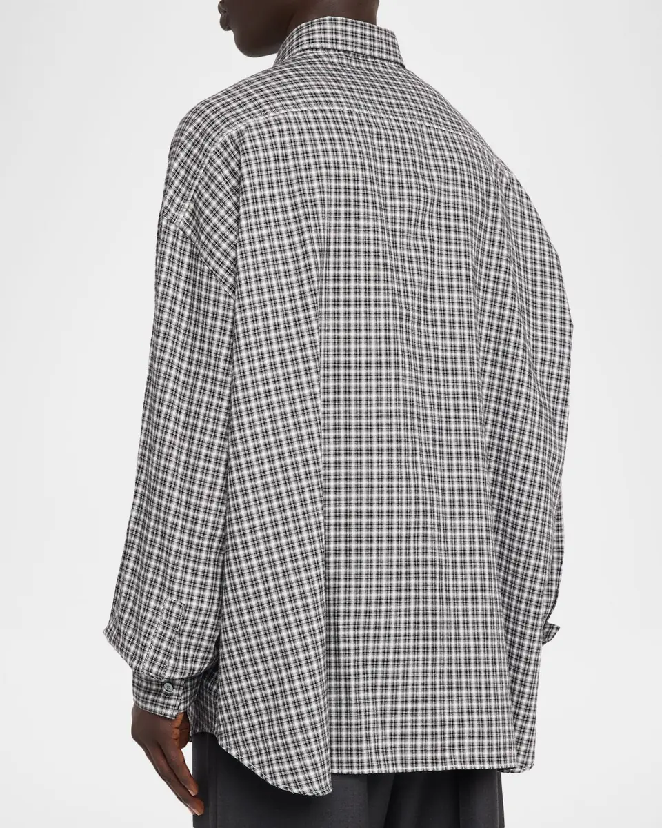 Acne Studios Men's Soffia Check Flannel Button-Down Shirt | Thumbnail 3 Acne Studios Men's Soffia Check Flannel Button-Down Shirt | Thumbnail 3