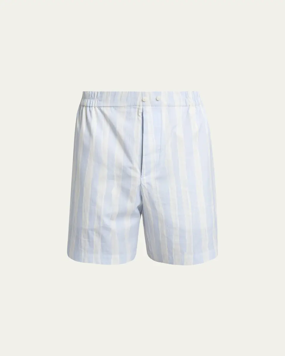 Jacquemus Men's Cotton Stripe Relaxed Flat-Front Shorts | Thumbnail 5 Jacquemus Men's Cotton Stripe Relaxed Flat-Front Shorts | Thumbnail 5