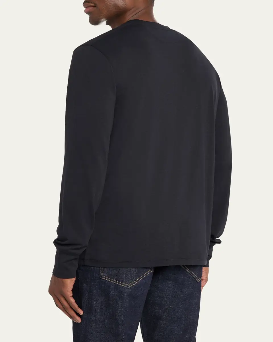 Tom Ford Men's Lyocell and Cotton Long-Sleeve T-Shirt | Thumbnail 3 Tom Ford Men's Lyocell and Cotton Long-Sleeve T-Shirt | Thumbnail 3