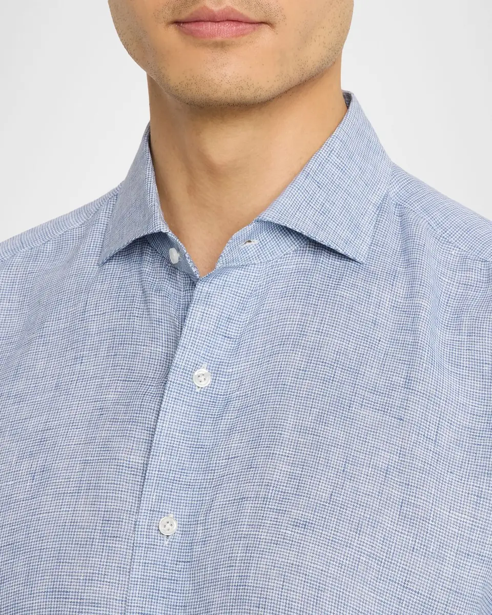 Peter Millar Men's Astino Lino Check Linen Sport Shirt | Thumbnail 5 Peter Millar Men's Astino Lino Check Linen Sport Shirt | Thumbnail 5