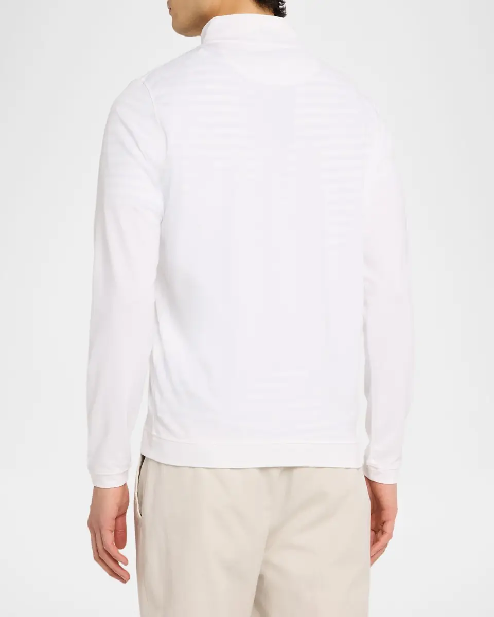Peter Millar Men's Crown Crafted Albatross Cotton-Blend Pique Quarter-Zip | Thumbnail 2 Peter Millar Men's Crown Crafted Albatross Cotton-Blend Pique Quarter-Zip | Thumbnail 2