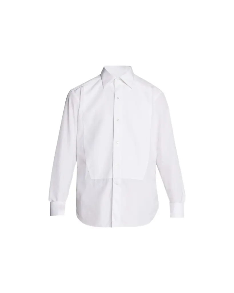 ZEGNA Men's Woven Pique Tuxedo Shirt | Image 1 ZEGNA Men's Woven Pique Tuxedo Shirt | Image 1