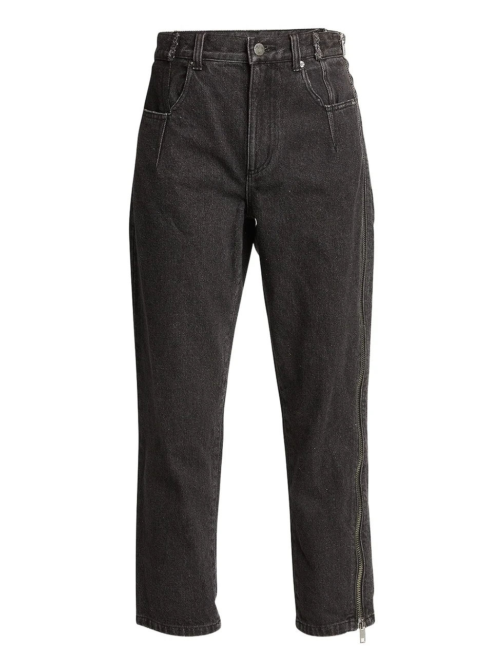 Straight-Leg Cropped Jeans with Side Zipper Detail Straight-Leg Cropped Jeans with Side Zipper Detail