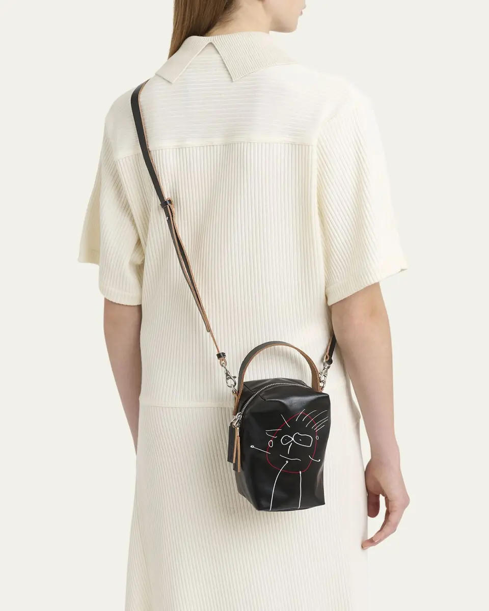 Plan C Pili Graphic-Print Canvas Bucket Bag | Thumbnail 2 Plan C Pili Graphic-Print Canvas Bucket Bag | Thumbnail 2