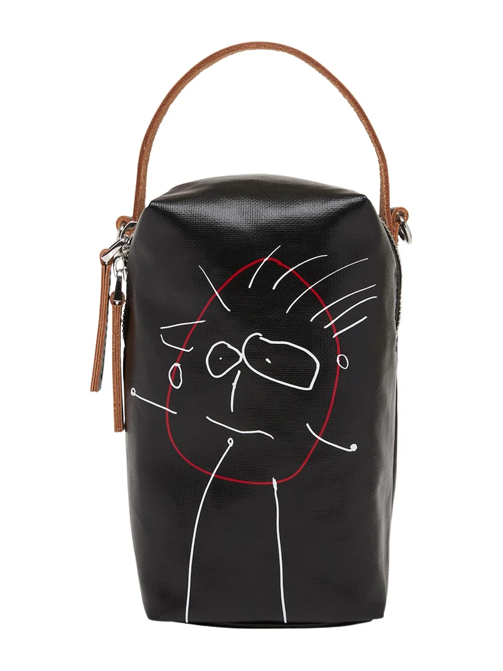 Plan C Pili Graphic-Print Canvas Bucket Bag