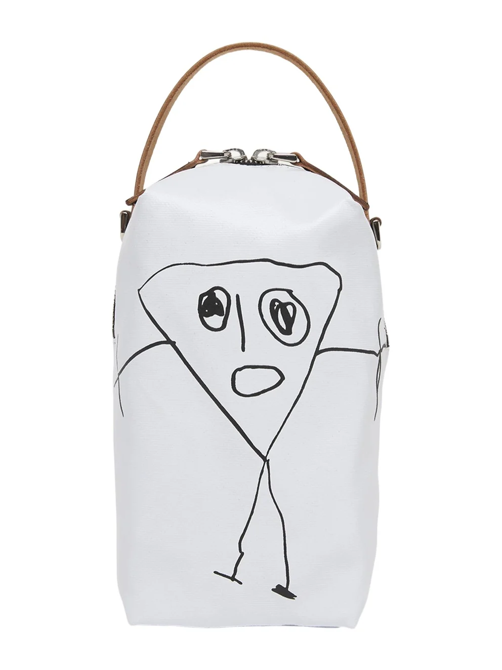 Plan C Pili Graphic-Print Leather Bucket Bag