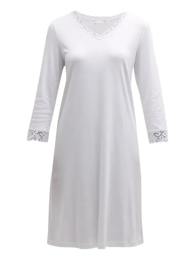 Moments Short Sleeve Lace Cotton Nightgown