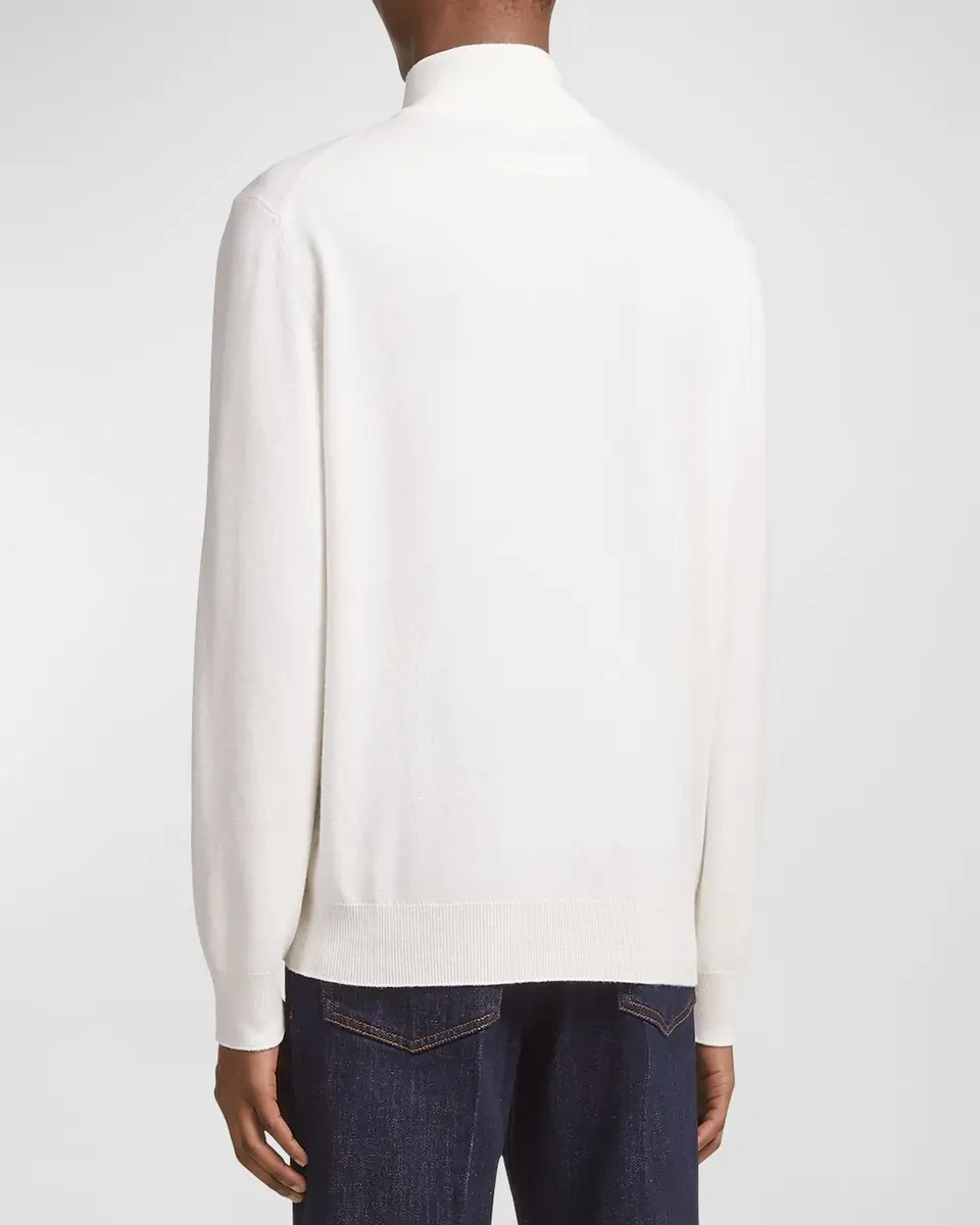 Zegna Men's Oasi Cashmere Zip Mock Neck Sweater | Thumbnail 5