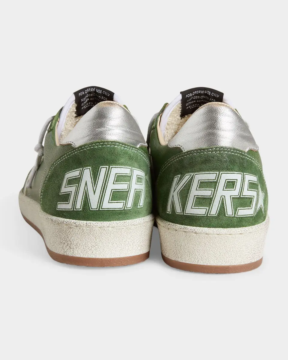 Golden Goose Men's Ball Star Leather and Nylon Low-Top Sneakers | Thumbnail 3