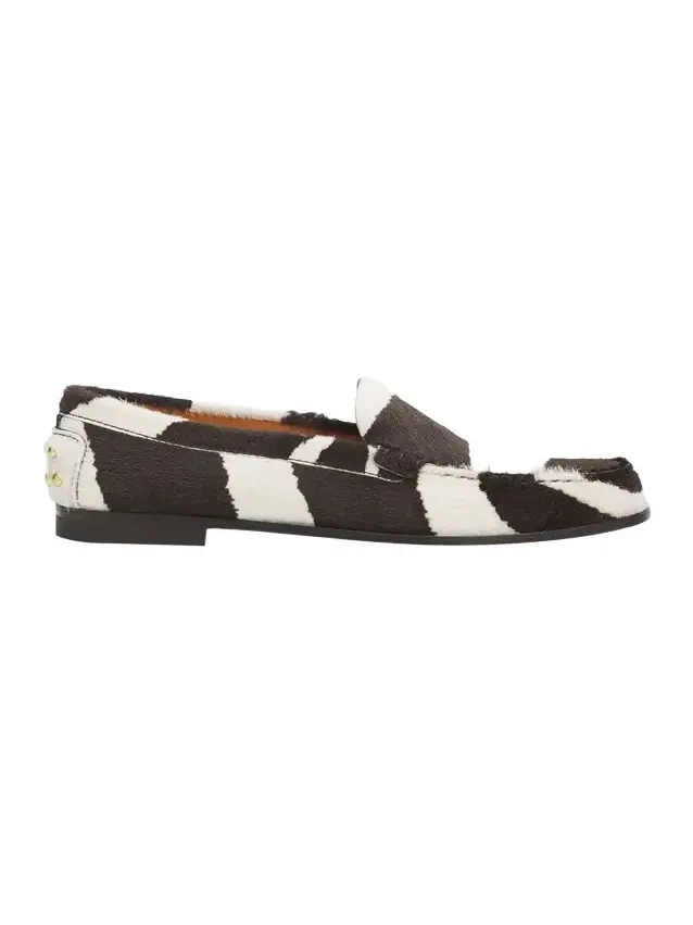 Metal Dots Zebra-Printed Calf Hair Loafers Metal Dots Zebra-Printed Calf Hair Loafers