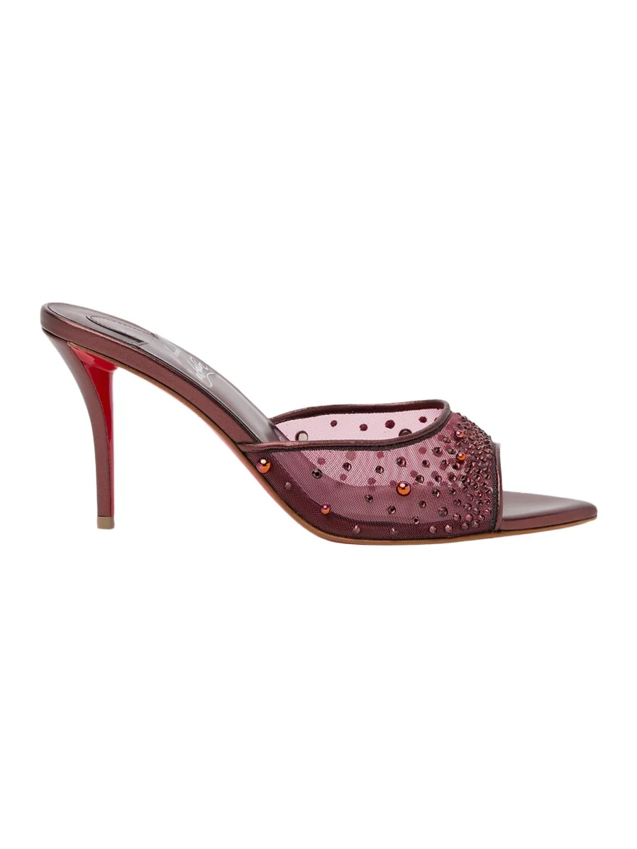 80mm Miss Z Embellished Mesh and Metallic Leather Mule Pumps 80mm Miss Z Embellished Mesh and Metallic Leather Mule Pumps