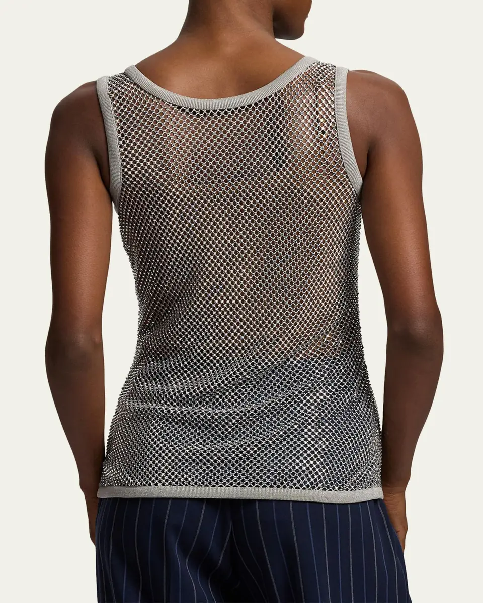 Ralph Lauren Collection Melony Embellished Mesh Tank Top | Thumbnail 3