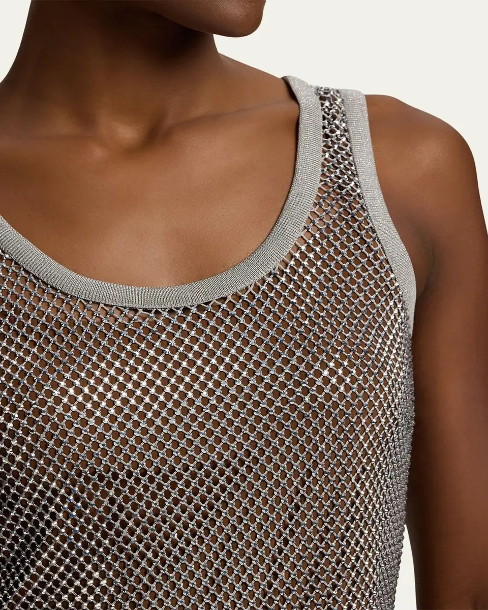 Ralph Lauren Collection Melony Embellished Mesh Tank Top | Thumbnail 5