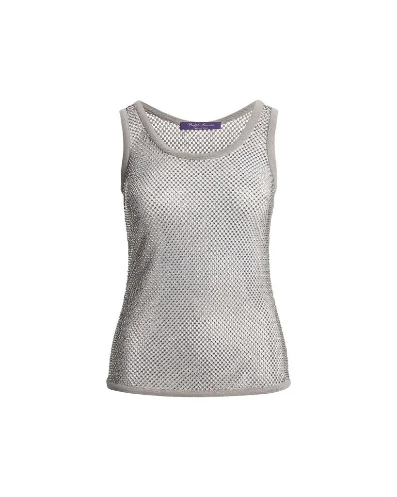 Ralph Lauren Collection Melony Embellished Mesh Tank Top | Image 1 Ralph Lauren Collection Melony Embellished Mesh Tank Top | Image 1