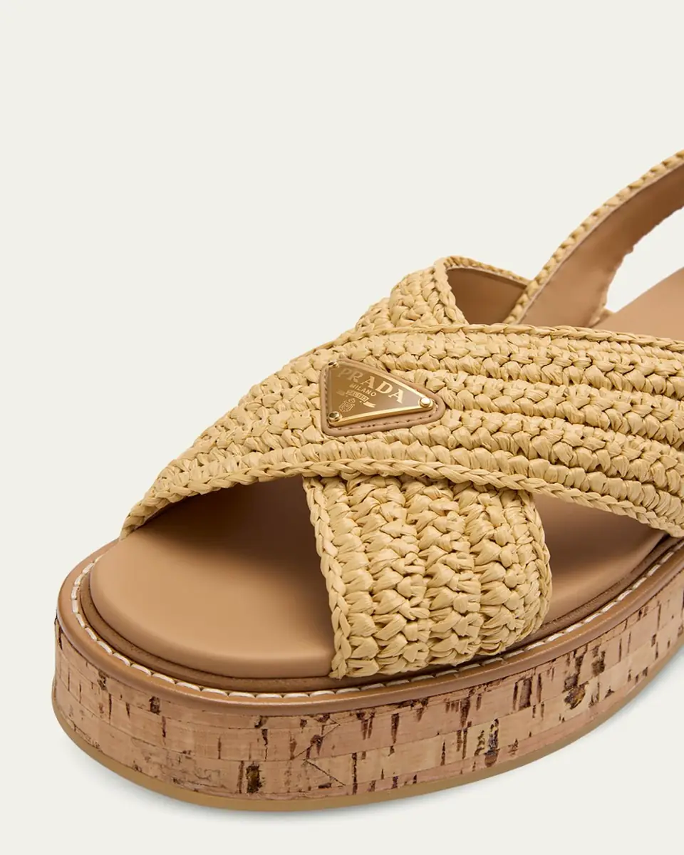 Prada Evolve Crochet and Leather Sandals | Thumbnail 3 Prada Evolve Crochet and Leather Sandals | Thumbnail 3