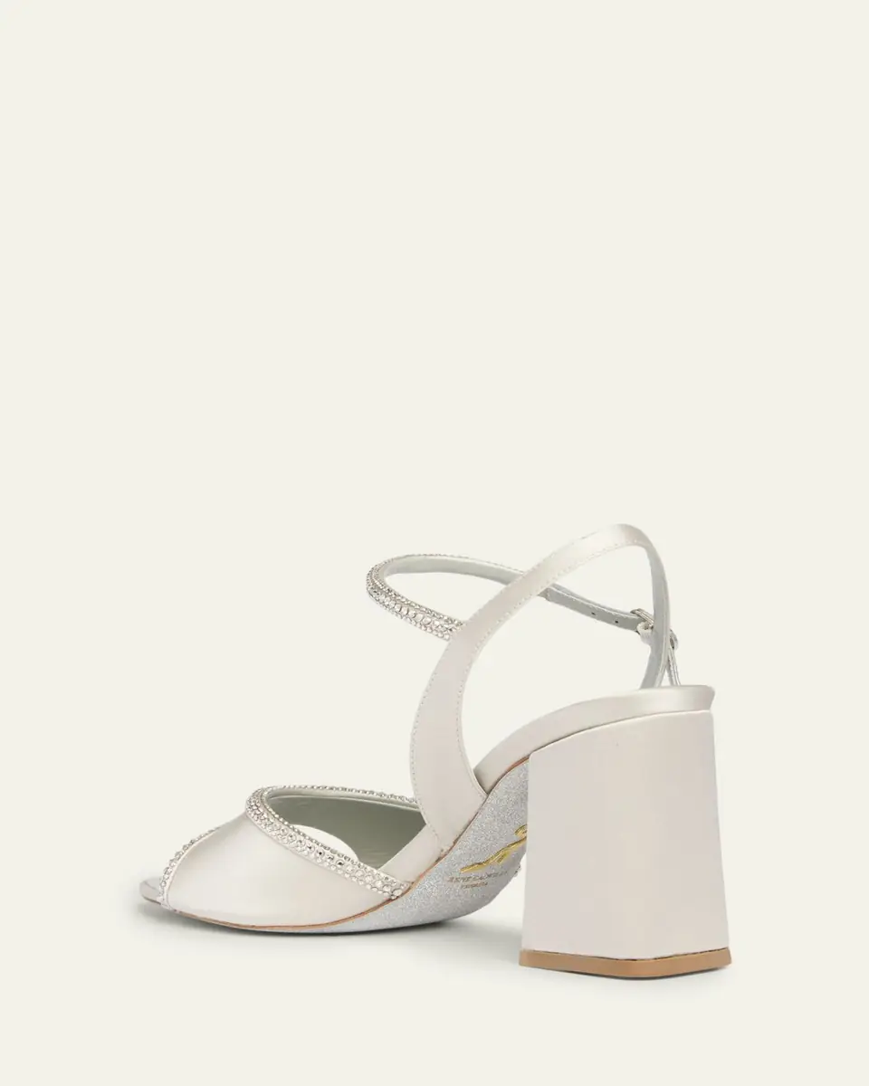 René Caovilla 80mm Satin Crystal Block-Heel Sandals | Thumbnail 2 René Caovilla 80mm Satin Crystal Block-Heel Sandals | Thumbnail 2