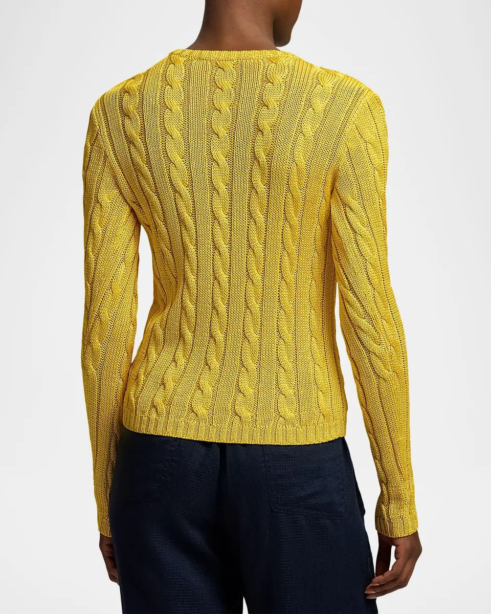 Ralph Lauren Collection Cable-Knit Silk Crewneck Sweater | Thumbnail 6 Ralph Lauren Collection Cable-Knit Silk Crewneck Sweater | Thumbnail 6