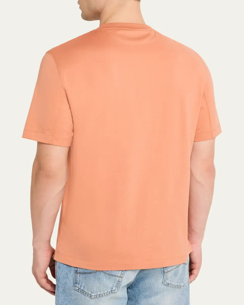 Brunello Cucinelli Men's Solid Cotton Crewneck T-Shirt | Thumbnail 3