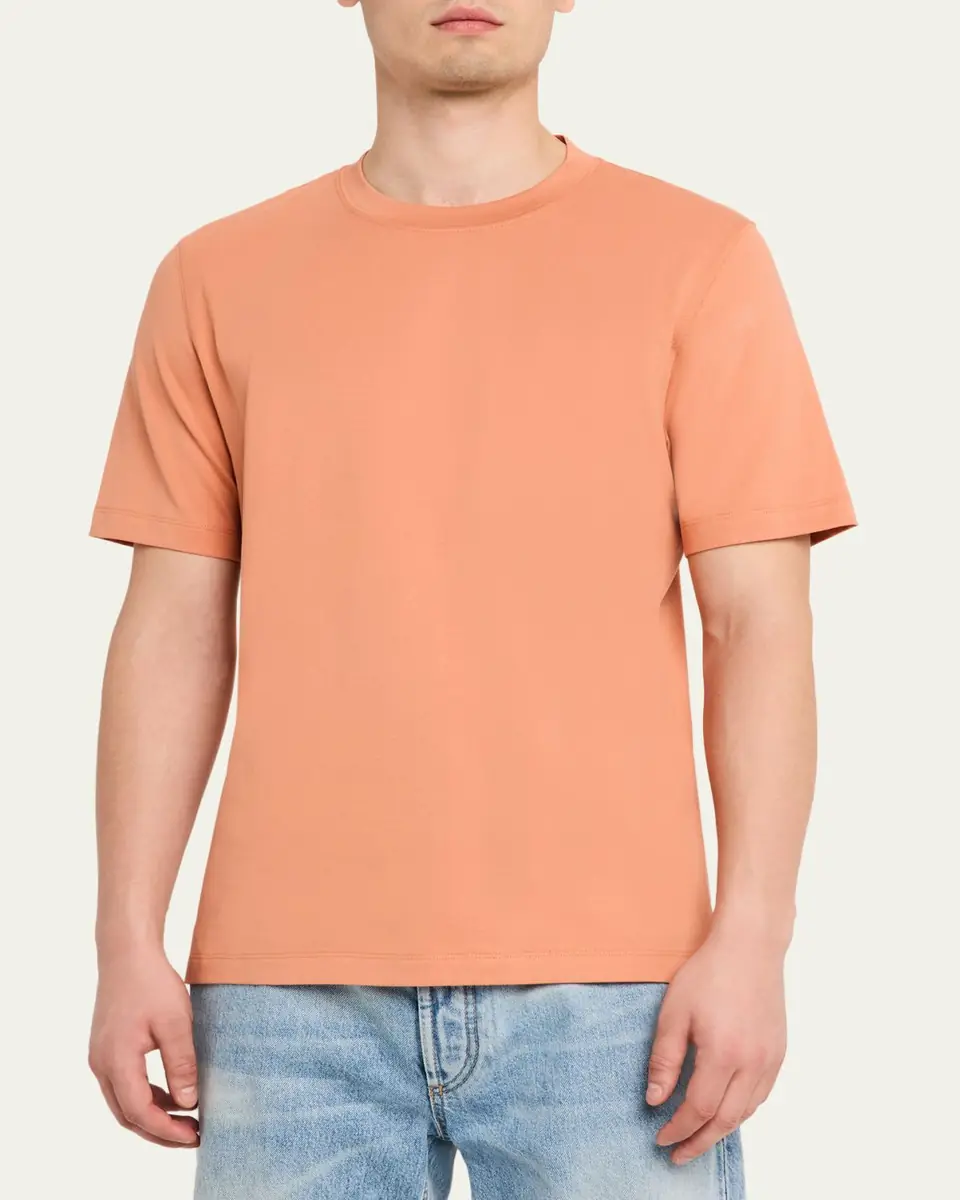 Brunello Cucinelli Men's Solid Cotton Crewneck T-Shirt | Thumbnail 4