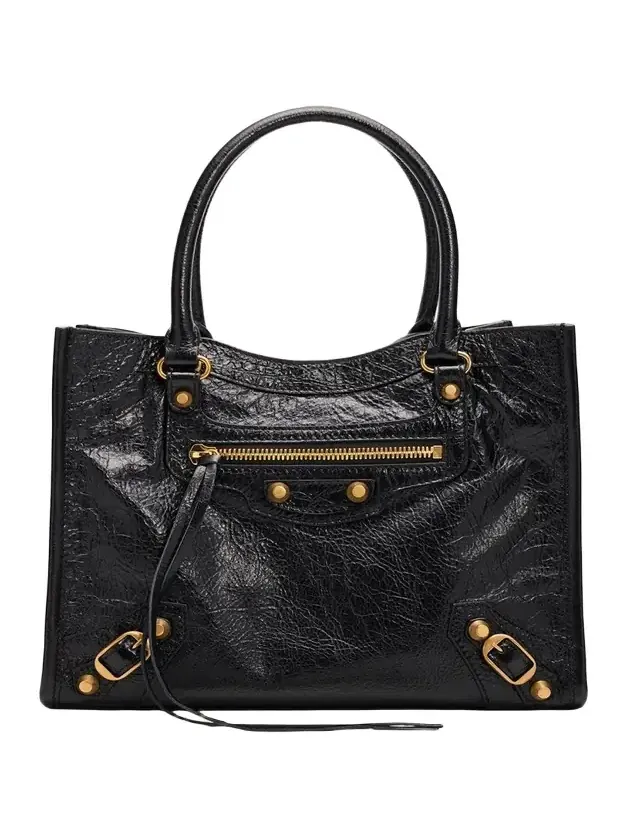 Balenciaga Arena Crinkled Leather Top-Handle Bag