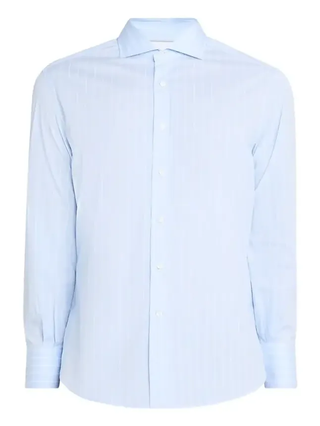 Men's Pinstripe Cotton Button-Down Shirt Men's Pinstripe Cotton Button-Down Shirt