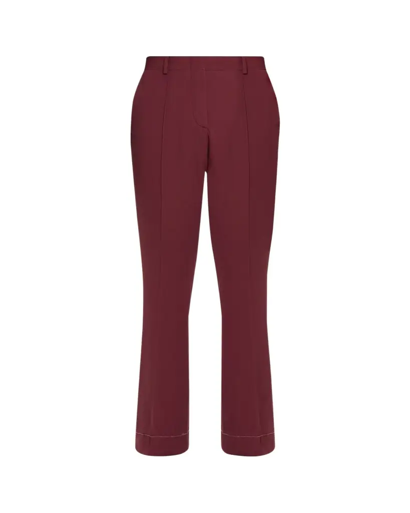 Brioni Silk-Wool Pintuck Flare Pants