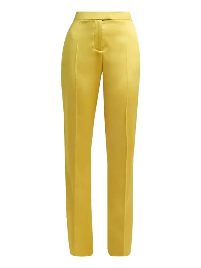 High-Rise Satin Straight-Leg Trousers High-Rise Satin Straight-Leg Trousers