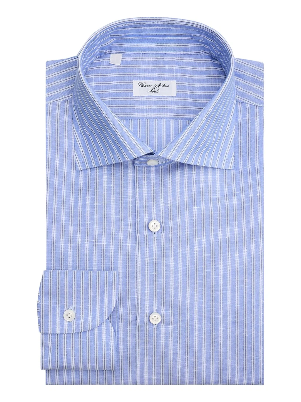Men's Cotton and Linen Multi-Stripe Dress Shirt Men's Cotton and Linen Multi-Stripe Dress Shirt