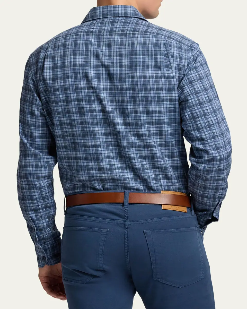 Ralph Lauren Purple Label Men's Aston Cotton Plaid Pocket Sport Shirt | Thumbnail 3