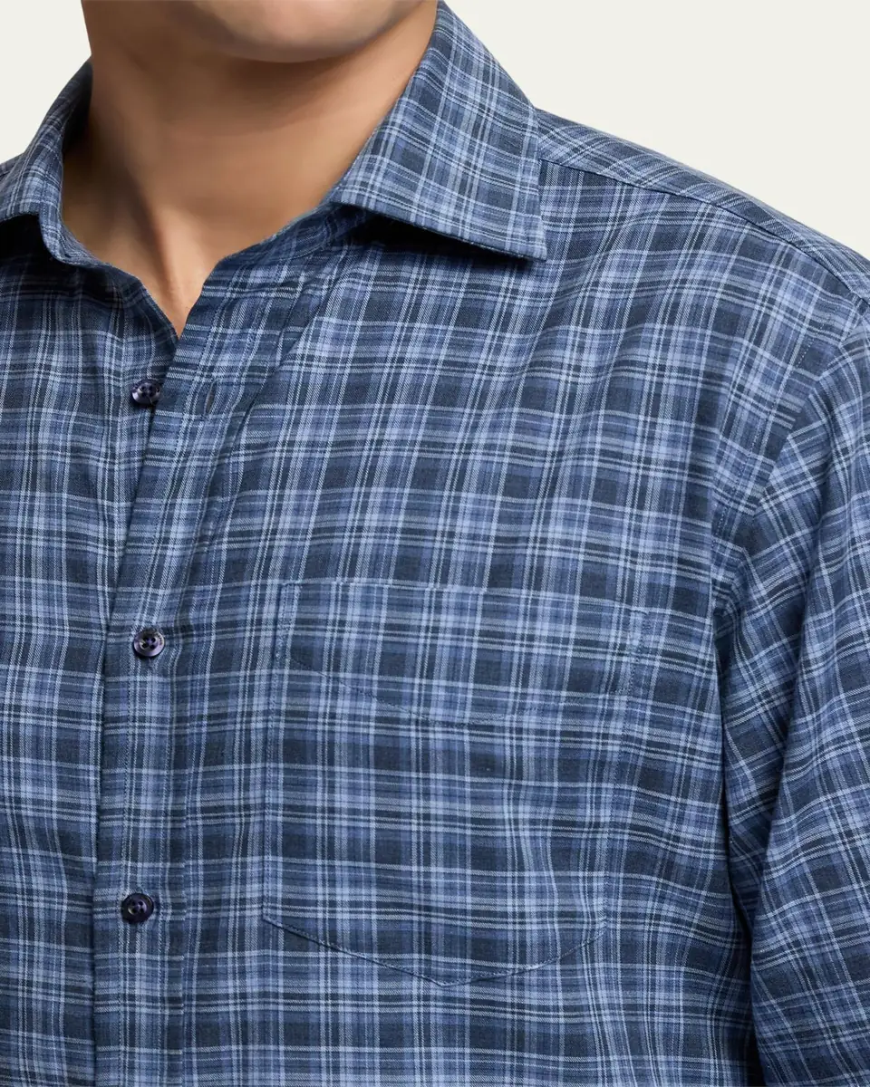 Ralph Lauren Purple Label Men's Aston Cotton Plaid Pocket Sport Shirt | Thumbnail 5